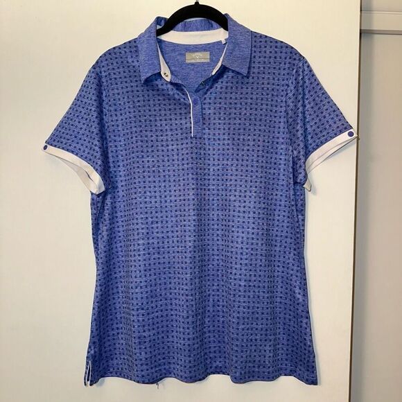 Callaway Women’s Blue Pattern Golf Polo Shirt Size XL EUC - Picture 1 of 10